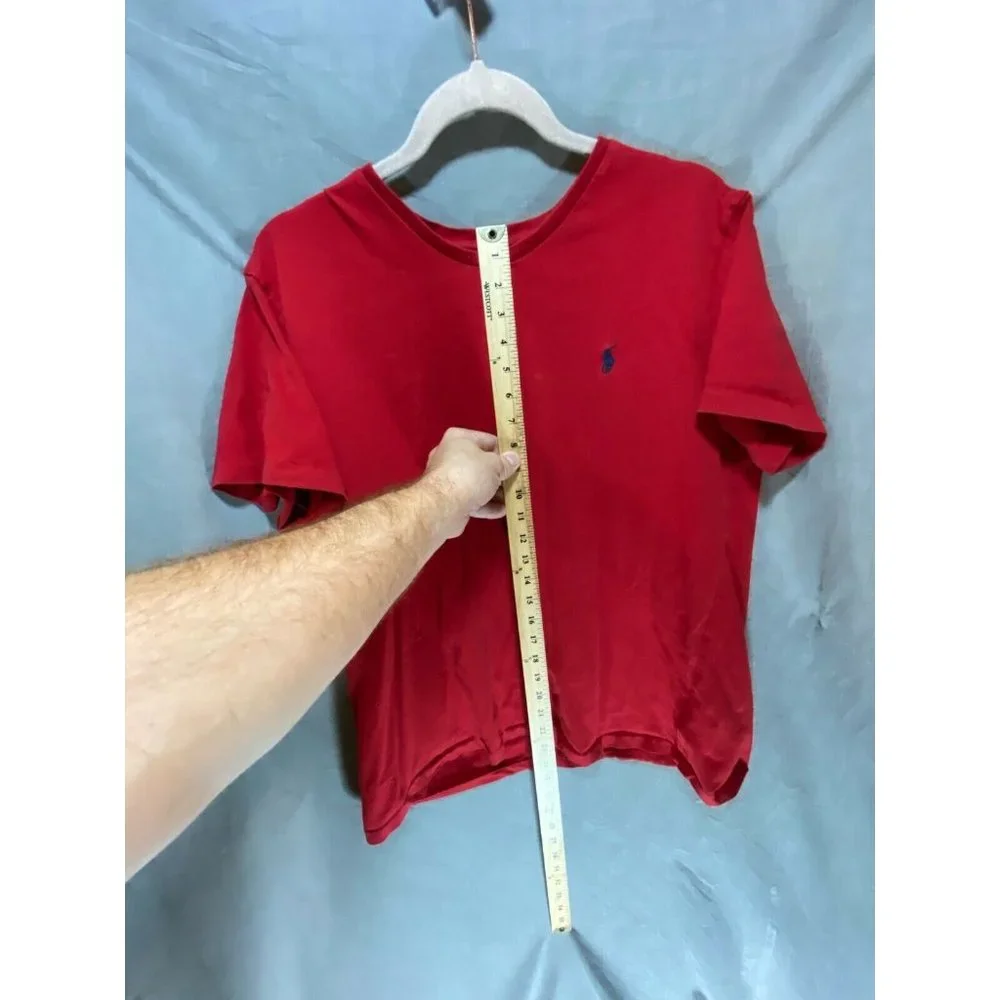 Ralph Lauren Shirt Boys Large Red Blue‎ Pony Pullover Short Sleeve Tee Youth